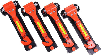 4 PCS GoDeCho Car Emergency Escape Window Breaker and Seat Belt Cutter Hammer with Light Reflective Tape,Life Saving Survival Kit