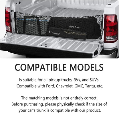 Car Rear Cargo Net with Good Elasticity&Tensile Strength Trunk Net Organizer for SUV Truck,Ideal Car Net Keeps Overlanding Accessories (L 43.3''x15.74'')