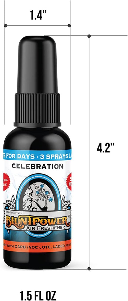 BluntPower (Baby Powder, 1 Pack) Concentrated Air Freshener Spray - Oil-Based Room Diffuser Spray - Long-Lasting Bathroom Scent, Car Freshener & Odor Eliminator - Colors B