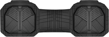 CAR PASS Heavy Duty Rubber Car Mats with Cargo Liner, Deep-Dish Car Floor Mats and Trunk Mat All Weather, Universal Trim-to-Fit for SUVs Trucks Sedans, Waterproof Anti-Slip, Trimmable V12 Black