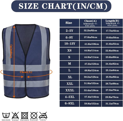 AYKRM 12 colour High visibility viz vest hi vis viz reflective work construction safety vest (XS-8XL) - Colors B