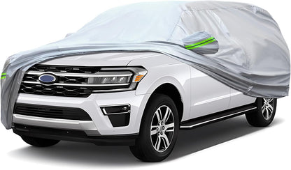 Full Car Cover Universal 6 Layers Outdoor Thicked All Weather Cover, Sunshield, Waterproof, Snow Proof, UV Proof, Scratch Proof, Bird Droppings, 6 Reflective Strips, Fits Sedans up 178"-189"