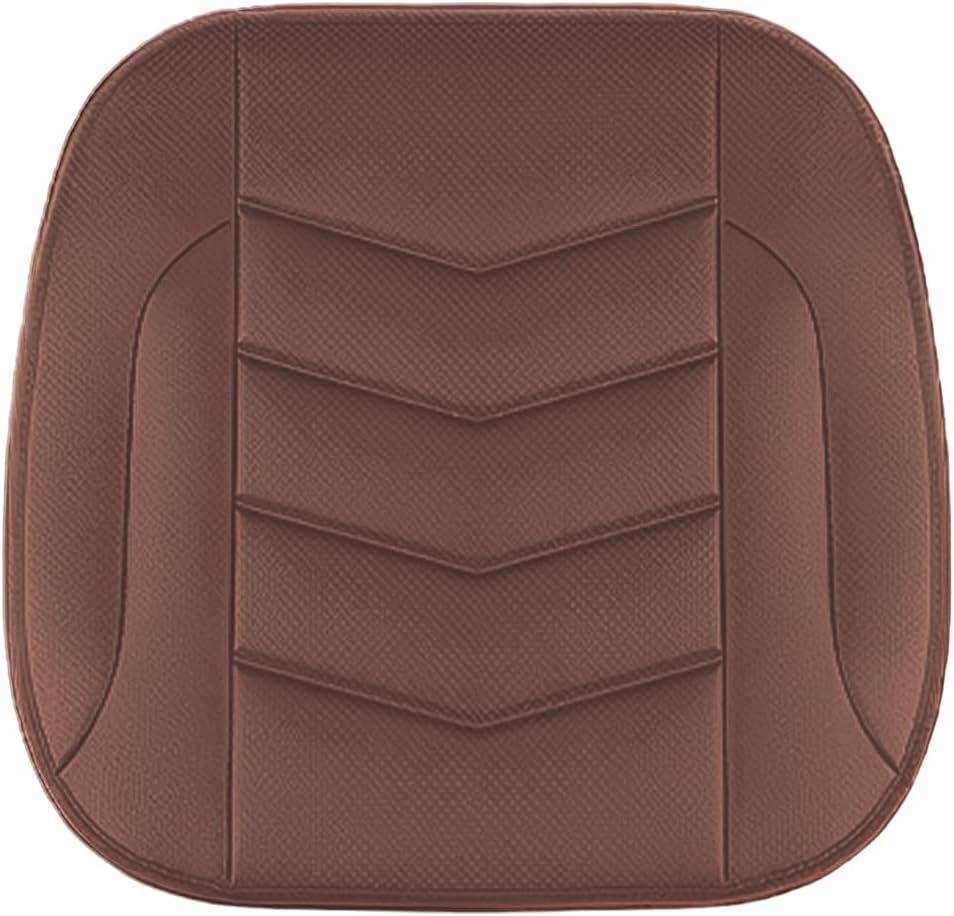 HZEL Car Front Bottom Seat Cover, Breathable Leather Full Wrapped Non-Slip Bottom Driver Seat Cushion with Storage Pocket, Comfortable Auto Interior Chair Protection Cover, Universal Fit (Coffee)