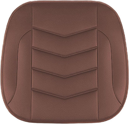 HZEL Car Front Bottom Seat Cover, Breathable Leather Full Wrapped Non-Slip Bottom Driver Seat Cushion with Storage Pocket, Comfortable Auto Interior Chair Protection Cover, Universal Fit (Coffee)