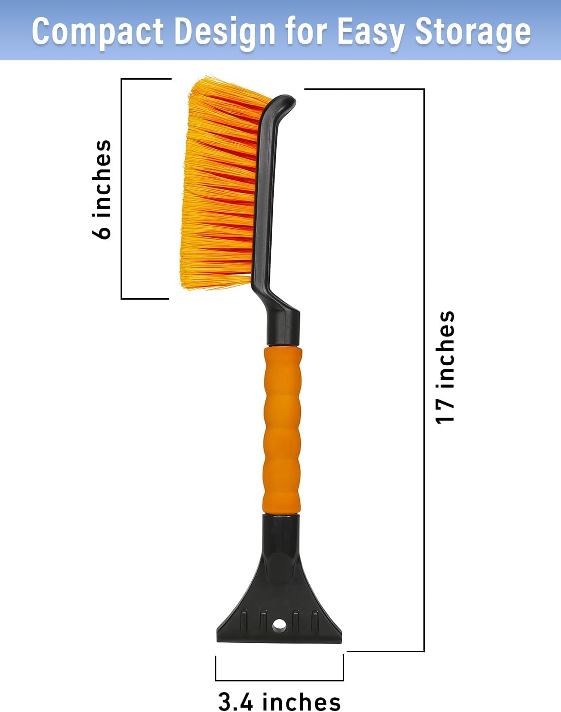 Autovir 27" Snow Brush and Ice Scrapers for Car Windshield (1 Pack), Window Ice and Snow Scraper with Ergonomic Foam Grip, Snow Windshield Scraper with Aluminum Body, Winter Car Accessories (Green)