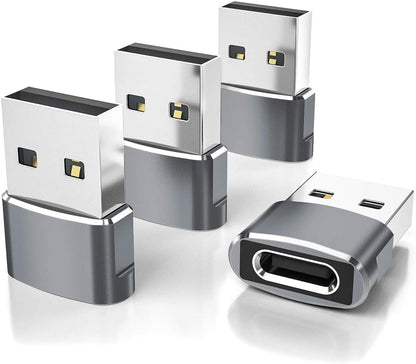 Elebase USB to USB C Adapter for iPhone 17 4Pack,USBC Female to A Male Car Charger Adapter,Type C Converter Apple 17e 16 Pro Max 15 14 Plus,iWatch Watch 11 10 Ultra 3,iPad Air,Samsung Galaxy S26
