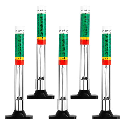 5 Pcs Tire Tread Depth Gauge in 1/32 Inch - Color Code Accurate Tread Depth Checker Measuring Tool with Pocket Clip for Car Trucks SUV Motorcycle Bike