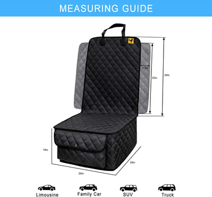 Bark Lover Deluxe Dog Seat Cover for Front Seat-More Durable Waterproof Front Seat Protector, High Heat Resistant and Nonslip Front Seat Cover for Dogs Kids, Universal Size (Black,1 Pack)