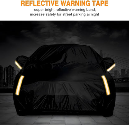 NEVERLAND Sedan Car Cover Waterproof Heavy Duty All Weather Protection Snow Anti-UV Windproof Outdoor Full Car Cover Fit for Automobiles BMW/Mercedes-Benz/Honda（for Car Size:183''L x 70''W x 59''H）