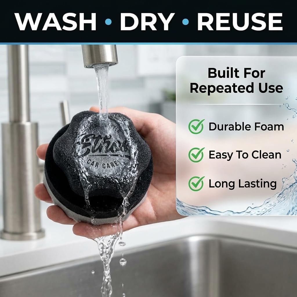 Tire Shine Applicator - Tire Shine Car Detailing Foam Sponge Tool - Tire Cleaner and Shine Tire Foam - Tire Shine Brush Car Cleaning Supplies (1 Pack)