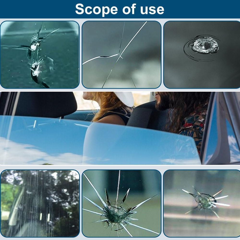 Upgrade Windshield Crack Repair Kit, Glass Repair Liquid for Cracks,Windshield Repair Kit for Chips and Cracks,Car Windshield Crack Gone Glass Repair Kit Nano Glass Repair Kit,Glass Repair Tool(2 Set)
