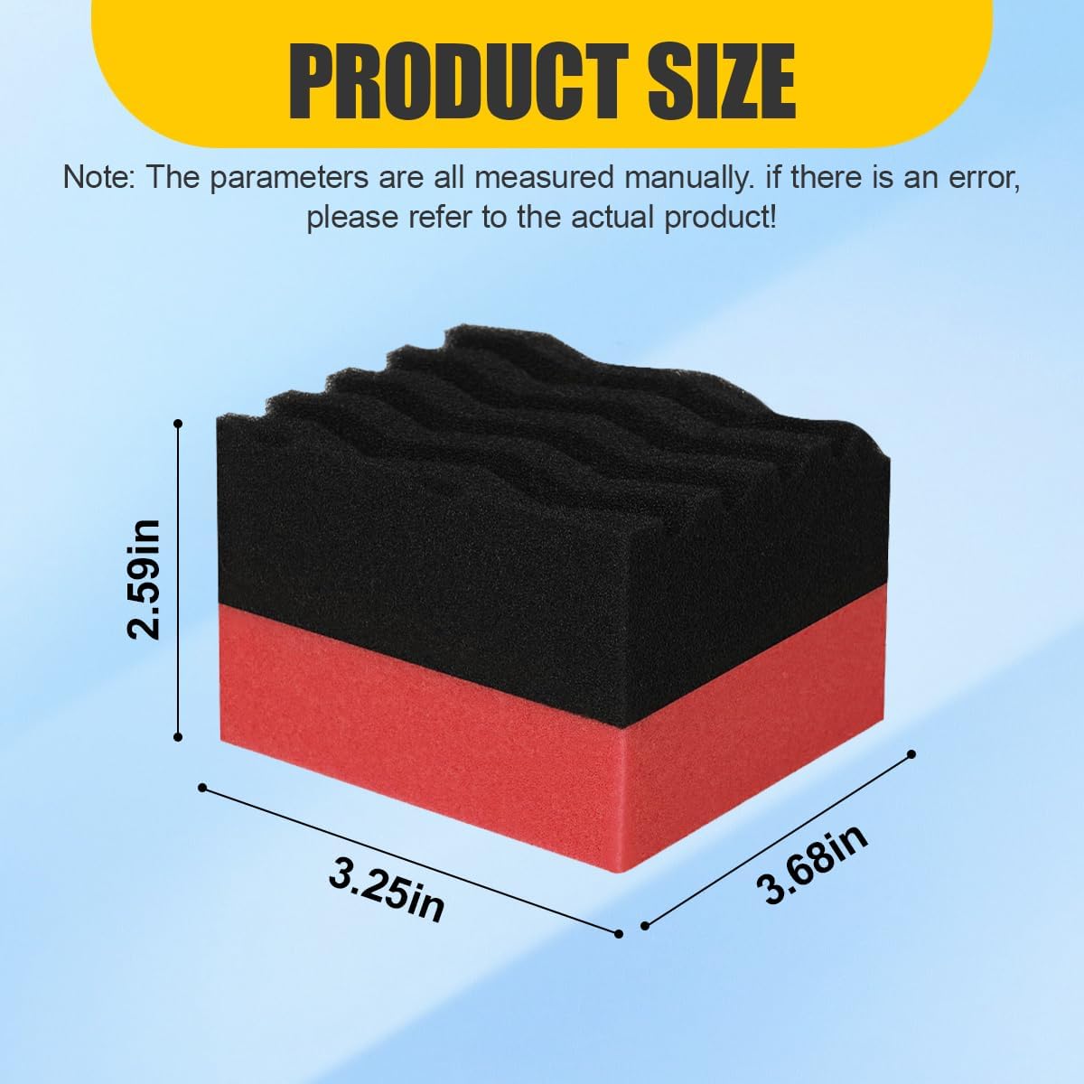 Car Tire Dressing Applicator Pad, Soft Sponge Tire Shine Applicator, Reusable Washable Wax Sponge, Anti-Spill Corrugated Surface Tire Care Cleaning Pad for Auto Detailing(Black&Green)