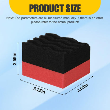 Car Tire Dressing Applicator Pad, Soft Sponge Tire Shine Applicator, Reusable Washable Wax Sponge, Anti-Spill Corrugated Surface Tire Care Cleaning Pad for Auto Detailing(Black&Green)