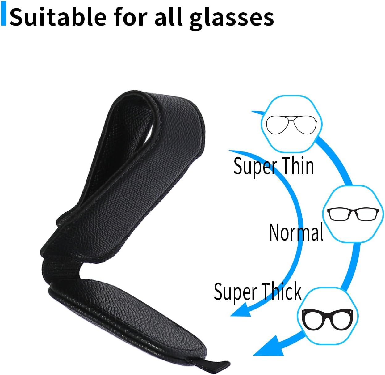 Yuoyar 2 Packs Magnetic Sunglass Holder for Car Visor (Grey) | Magnetic Interior Car Accessories
