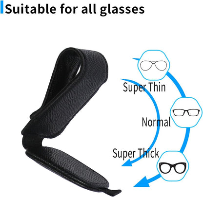 Yuoyar 2 Packs Magnetic Sunglass Holder for Car Visor (Grey) | Magnetic Interior Car Accessories