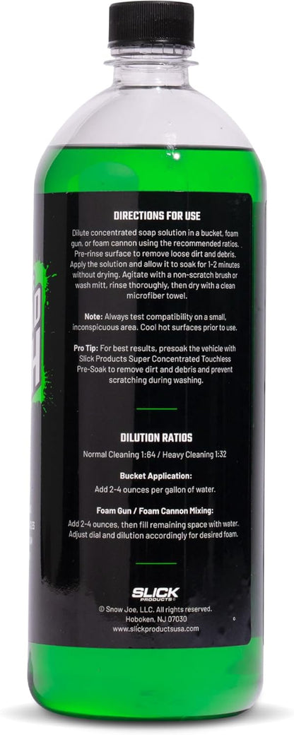 Slick Products Total Off-Road Wash Super Concentrate – Thick Foaming Car Wash Soap with Hybrid-Ceramic Formula for Dirt Bikes ATV UTV Trucks Jeeps and More – Foam Cannon Ready – 128 oz
