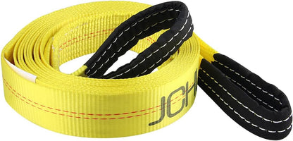 Recovery Tow Strap with Reinforced Loops 2inx20ft Heavy Duty 26,000lb Break Strength Vehicle Recovery Rope for for Car Truck Jeep ATV SUV Reinforced Loops, Protective Sleeves