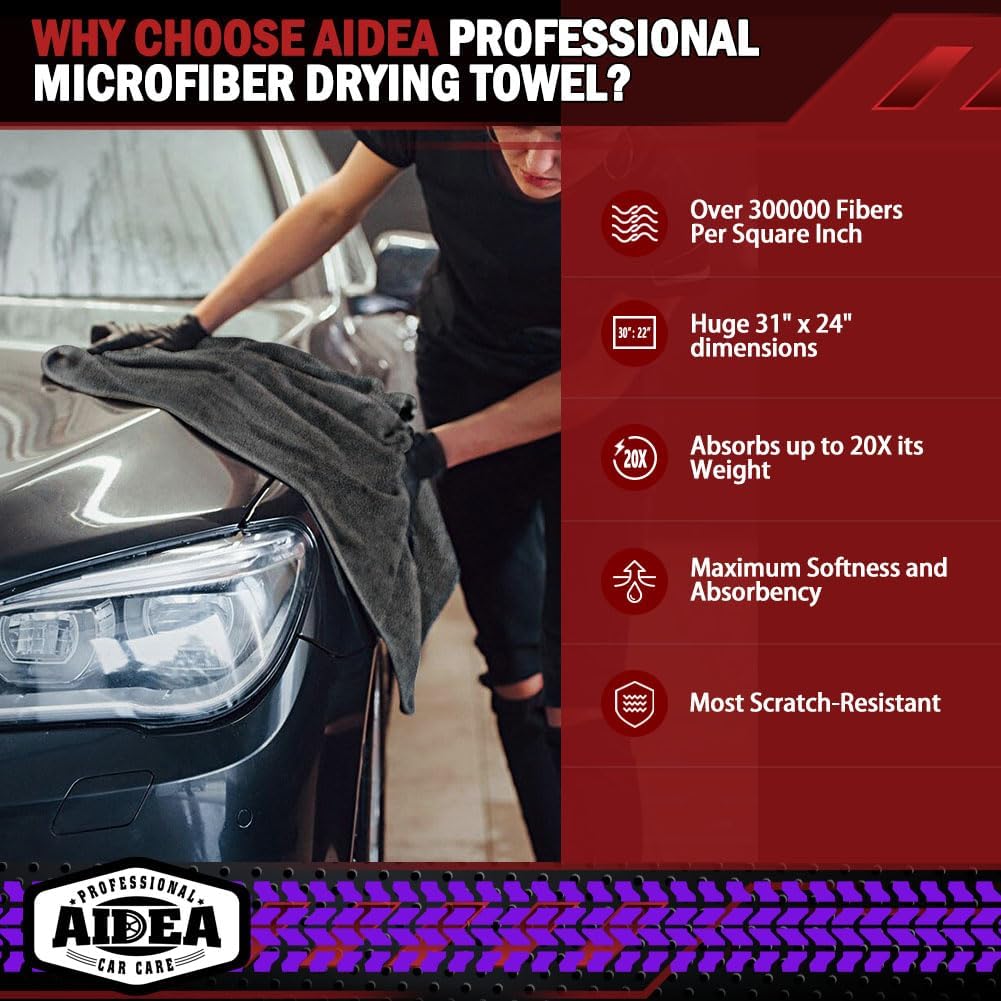 AIDEA Microfiber Cleaning Cloth 24 Pack, Microfiber Towels for Cars, Soft & Absorbent Cleaning Rags, Premium Lint Free Shop Towels for House, Kitchen, Car, 12inx16in