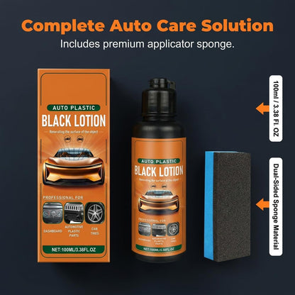 Car Plastic Restorer Ceramic Coating, Highly Concentrated Back to Black Trim Restorer, UV Protection Faded Plastic Vinyl Rubber Restorer Agent for Automotive Exterior Interior Restoration (1set)