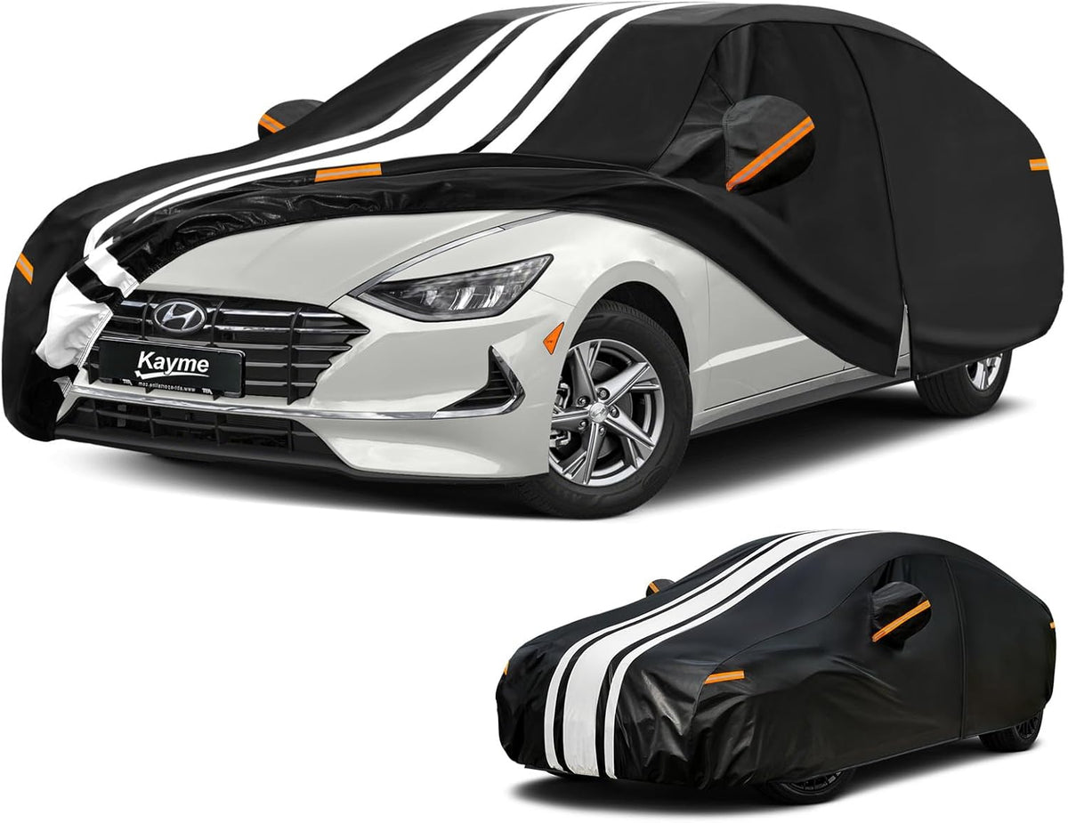 Kayme Heavy Duty Car Cover Custom Fit for BMW 3 Series 320i 325i 328i 330i 335i (1982-2026), Outdoor Full Exterior Cover with Tape and Towel, Rain Snow Sun UV Protection. - Colors B