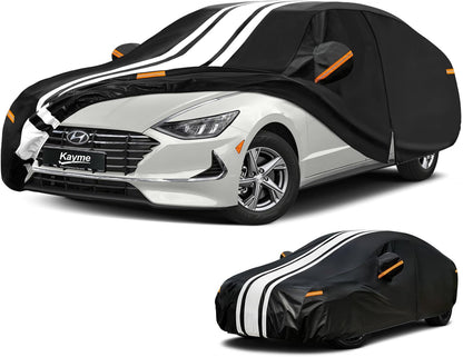 Kayme Heavy Duty Car Cover Custom Fit for BMW 3 Series 320i 325i 328i 330i 335i (1982-2026), Outdoor Full Exterior Cover with Tape and Towel, Rain Snow Sun UV Protection. - Colors B