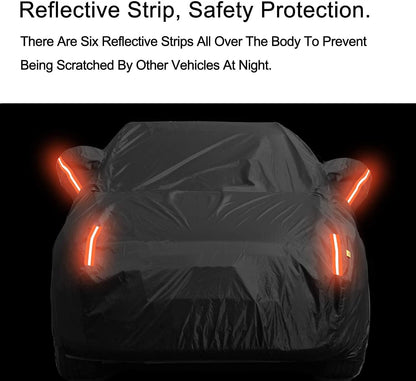Full Car Covers for Sedan, Car Cover Waterproof All Weather Windproof Dustproof UV Protection Scratch Resistant Indoor Outdoor Univers