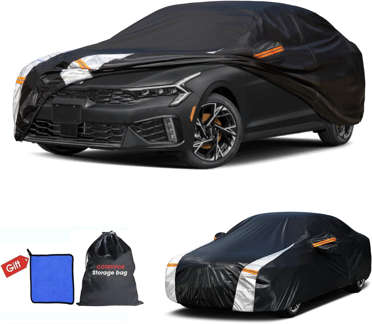 Large SUV Car Cover for Chevy Suburban 100% Waterproof All Weather, Heavy Duty Outdoor Full Exterior Covers Rain Sun Wind UV Protection. - Colors D