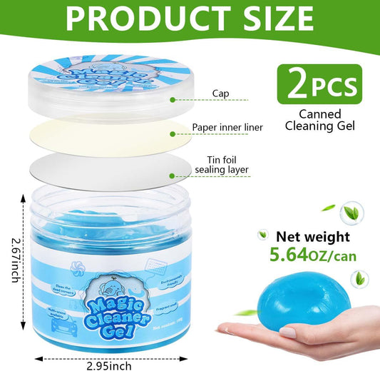 SenseYo 2 Pack Car Cleaning Gel Slime Clean Putty Dust Remover Car Interior Cleaner Kit Supplies Accessories Auto Detailing Tools for Air Vents Consoles Cup Holders Keyboards Notebook Camera