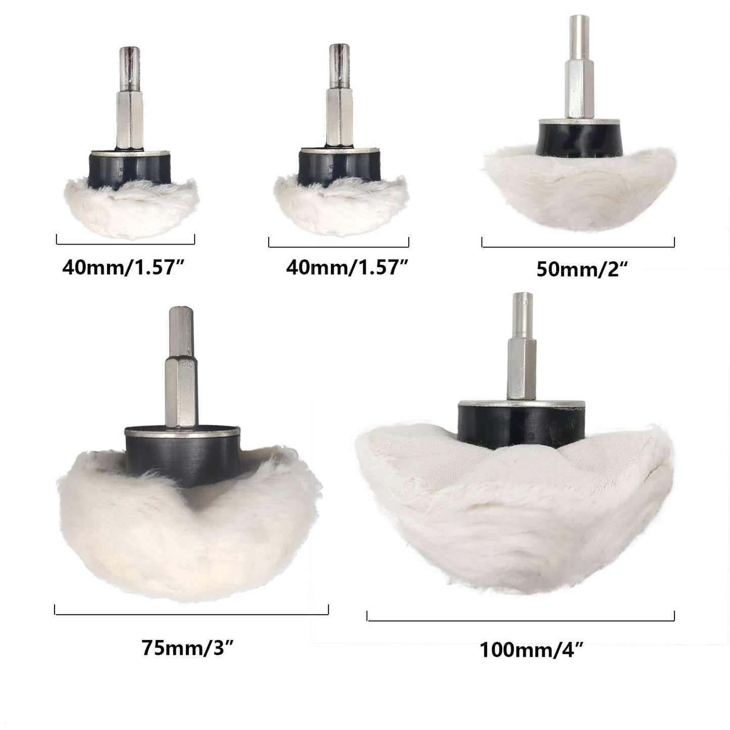 6 pcs Buffing Wheel for Drill,Buffing Pad Polishing Wheel Kits,Wheel Shaped Polishing Tool for Metal Aluminum,Stainless Steel,Chrome,Jewelry,Wood,Plastic,Ceramic,Glass,etc