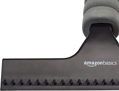 Amazon Basics All-Purpose Window Squeegee with Handle for Car Windshield, Shower, Glass, Mirror Cleaning, Silicone Rubber Blade, Streak-Free Results, Lightweight, Black, 8-inch