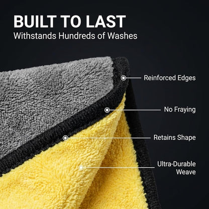 Microfiber Towels for Cars - 15.7" x 15.7" inches, Highly Absorbent Professional Grade Drying Towel Set for Superior Cleaning and Drying Performance - Car Drying & Kitchen Towel - Pack of 3