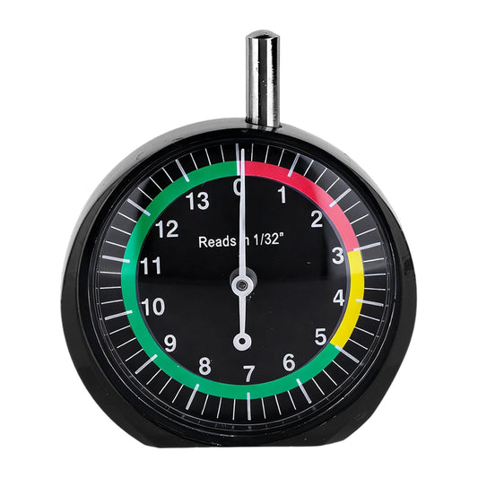 Tire Tread Depth Gauge, Professional Dial Type Tire Tread Depth Gauge with Color-Coded Zones for Car Truck Motorcycle & Bus, Accurate 1/32" Increments Reading