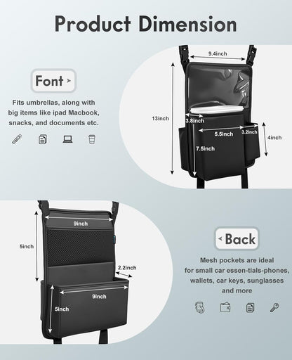 FLORICH Car Seat Gap Filler, Pro-Seats Gap Filler Organizer and Storages 2-in-1, Premium Leather Center Console Organizer, Car Organizer Front Seat Universal Fit for Car SUV Truck