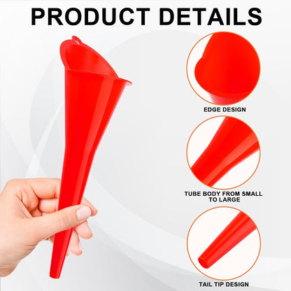 Long-Neck Oil Funnel for Automotive – Multi-Function Plastic Funnel for Oil, Gas & Lubricants – Universal Car Accessory (Black (1-Pack))