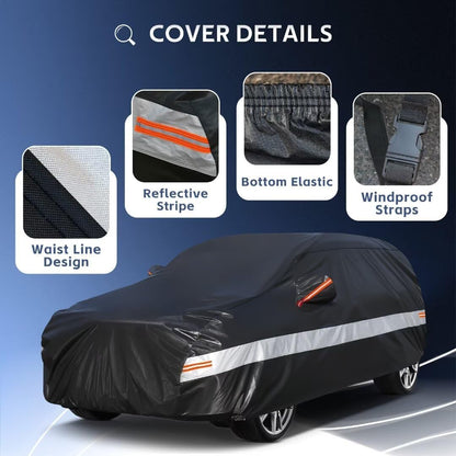 10 Layers Car Cover Custom Fit for Mercedes Benz C Class C250 C300 C43 C63 (1993-2026), Waterproof All Weather for Automobiles, Outdoor Full Cover Sun Dust Rain Protection with Cotton. Black - Colors A