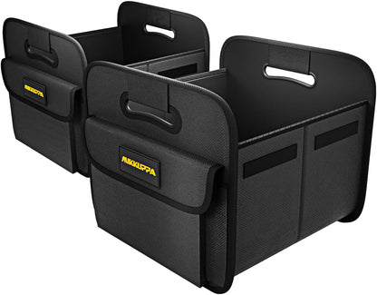 MIKKUPPA Car Trunk Organizer - 70L Collapsible Trunk Organizer for Groceries, Car Storage Organizers for SUV Auto Truck Van with Non Slip Bottom (Black)