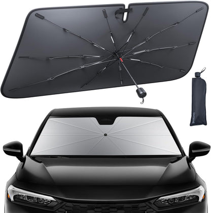 Lamicall Car Windshield Sunshade Umbrella - Foldable Car Windshield Sun Shade Cover, 5 Layers UV Block Coating, 52"x31" Front Window Heat Insulation Protection, for Auto Sedan, SUV Windshield
