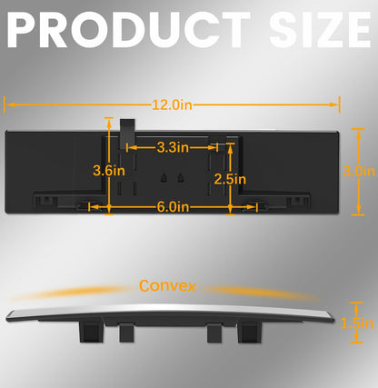 Rear View Mirror, Chrome Anti-glare Panoramic Rear Mirrors Universal 10 Inch Convex Car Interior Clip on Extra Big Wide Angle Rearview Mirror Extender to Reduce Blind Spot for Car SUV