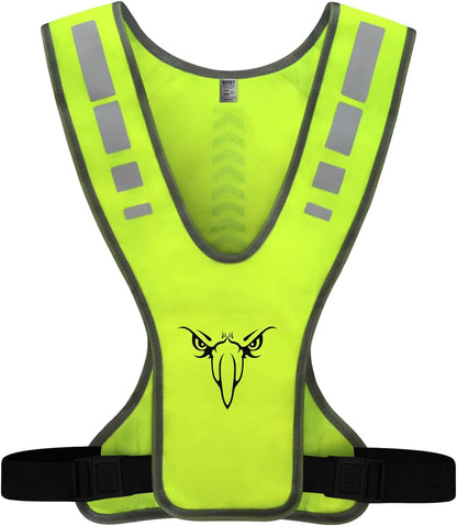 TCCFCCT Reflective Running Vest, High Visibility Running Gear with Large Pocket