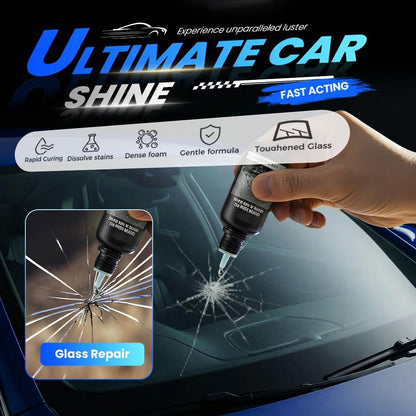 Windshield Crack Repair Kit, 2026 New Advanced Formula Quick Fix with 30ml Glass Repair Liquid 1 Towel 1 Blade 5 Curing Films, Universal Cracks Gone Glass Repair Kit (1 * Black)