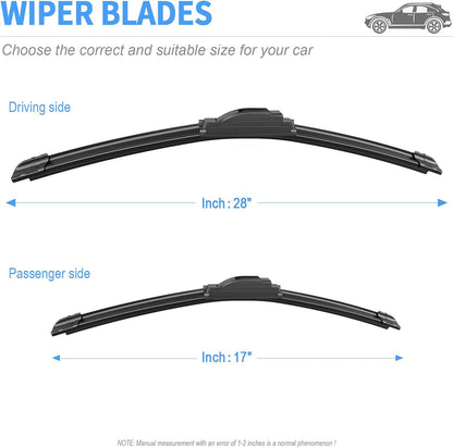 Gavimnal® 28"+17" Silicone Wiper Blades Replacement For Nissan Altima 2007-2015,Maxima 2009-2014,All-Season Front Windshield Wiper Blades(Set of 2)