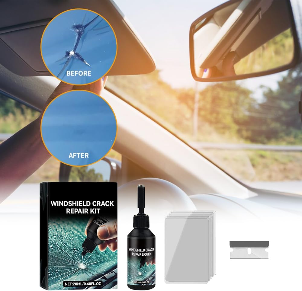 YAUNJI Windshield Chip Repair Kits, 2026 Upgraded Cracked Windshield Repair Kit for Car Chips and Cracks, Universal Cracks Gone Glass Saver Kit Must-Have for Vehicle Most Cars (1)