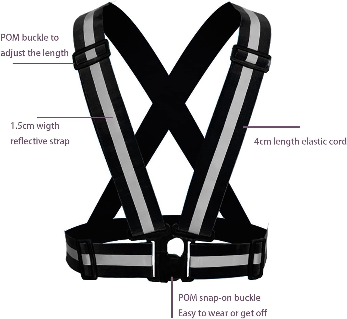 Reflective Safety Vest 2pcs - High Visibility Vest Adjustable Straps for Outdoor Jogging, Cycling, Walking and Riding