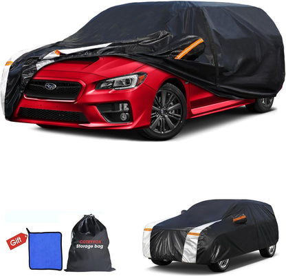 Large SUV Car Cover for Chevy Suburban 100% Waterproof All Weather, Heavy Duty Outdoor Full Exterior Covers Rain Sun Wind UV Protection. - Colors D