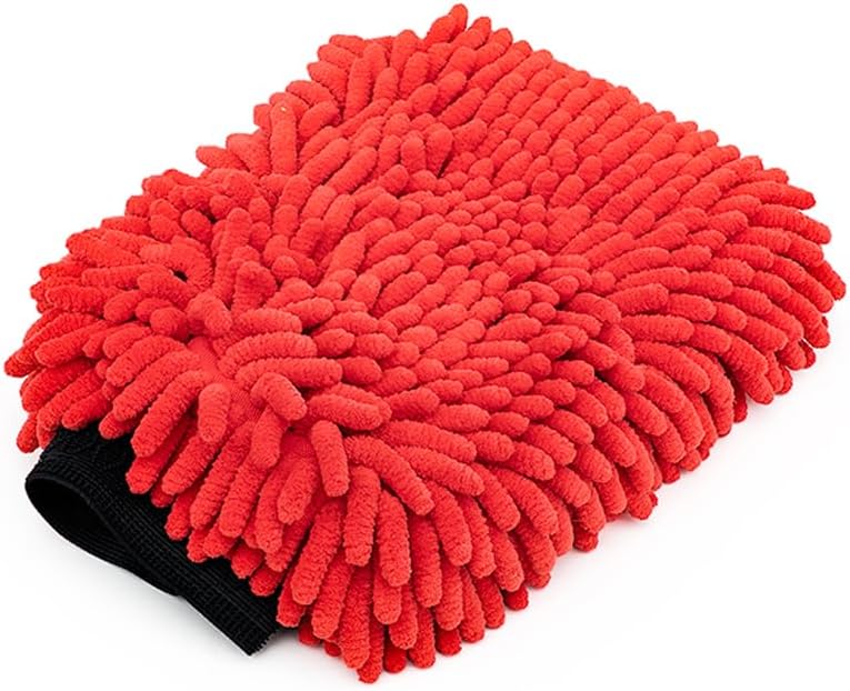 The Rag Company - Premium Chenille Microfiber Knobby Wash Mitts - Perfect for Car Washing and Detailing; Scratch-Free, Lint-Free, Double-Sided, Plush, and Absorbent; Lime Green + Blue (2-Pack)