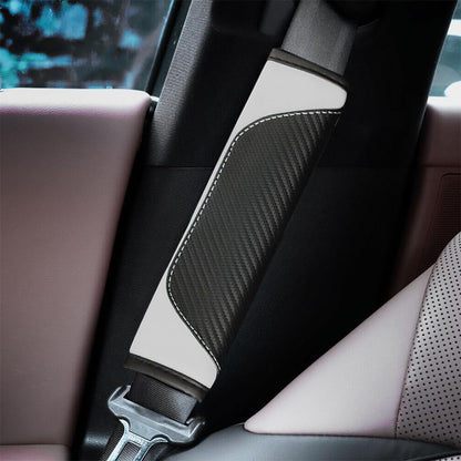 Osilly 2PCS Car Seat Belt Cover, Carbon Fiber Seatbelt Shoulder Protection, Soft Car Seat Belt Strap Cushion Protect Your Neck and Shoulder, Car Accessories Seat Belt Pad for Car Truck (Red)