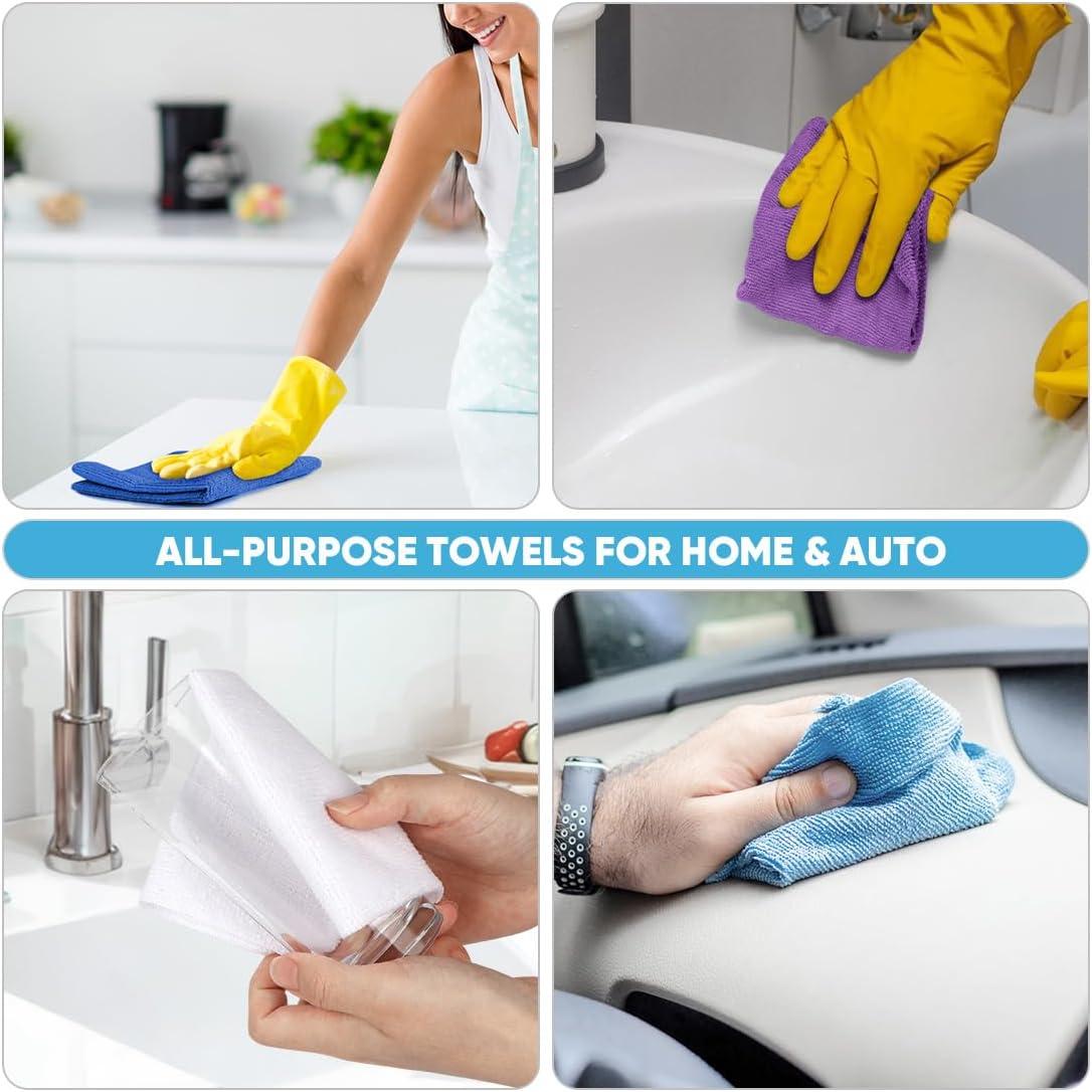 AIDEA Microfiber Cleaning Cloth Roll, Grey 75PK, Reusable Paper Towels Tear Away Cloth, Microfiber Towels for Cars, Wash Cloths, Lint Free Rags for House, Kitchen,Window,Cleaning Supplies 11.5"×11.5"