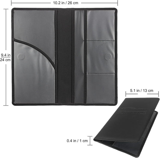 LumiMokki Premium Car Registration & Insurance Card Holder with Magnetic Shut, Vehicle Glove Box Car Organizer - For Documents, Cards, License (Black)