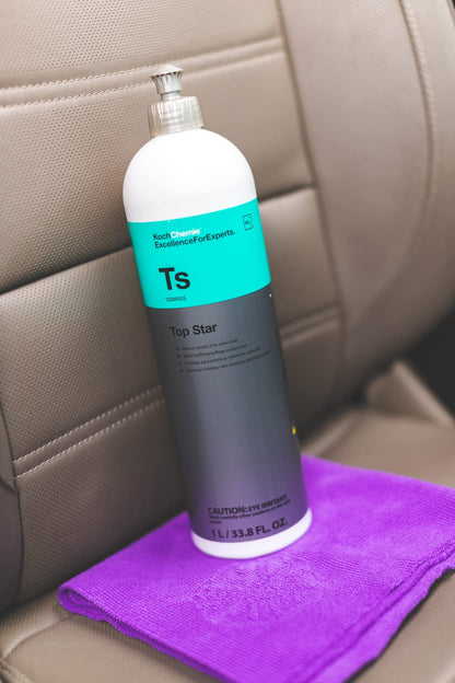 KOCHCHEMIE TS - Top Star - Interior Plastic and Vinyl Conditioner, UV Protection, Interior Plastic, Dash, Vinyl & Leather, Like New OEM Finish (1 Liter)