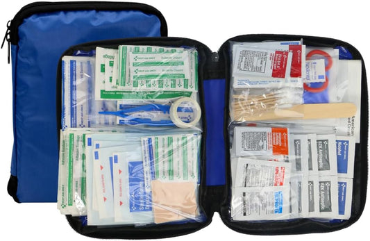 First Aid Only 298 Piece All-Purpose Emergency First Aid Kit for Home, Office, Car, Apartment, Dorm, and Camping, Travel-Friendly Compact Pouch Fits in Backpacks, Suitcases, Cabinets, and Drawers